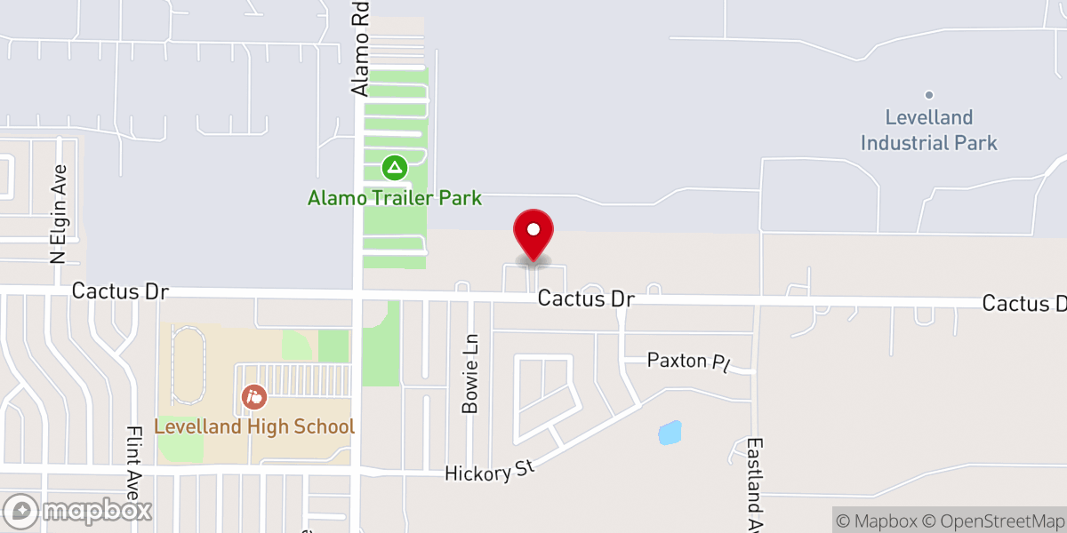 Map showing location of Church on the Rock - Levelland
