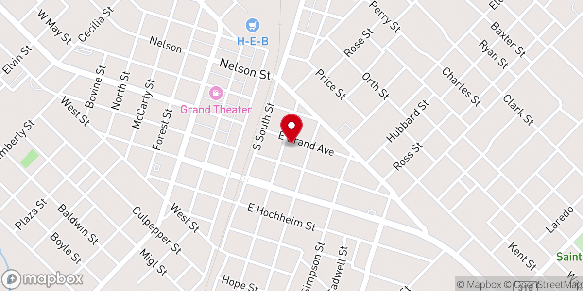 Map showing location of First Baptist Church Food Bank