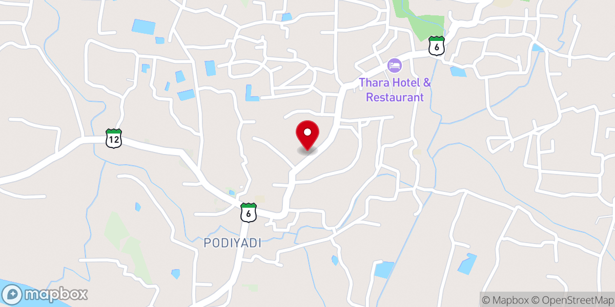 Map showing location of Sharon Fellowship Church, Manipuzha, Podiyadi