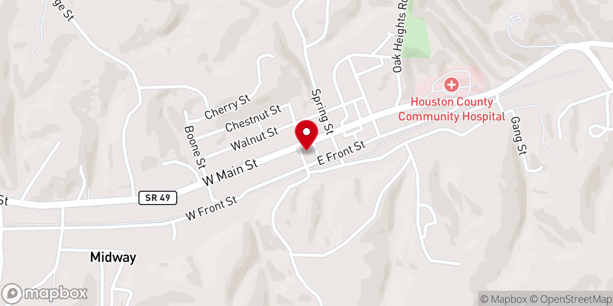 Map showing location of Erin Baptist Church