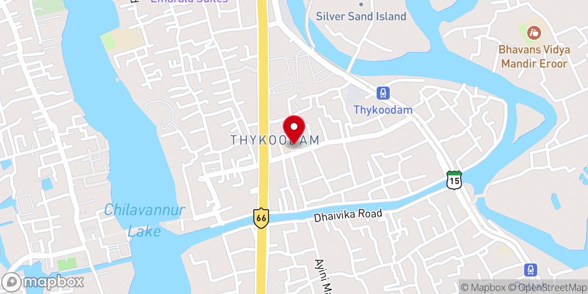 Map showing location of St. Raphael's Roman Catholic Church, Thykoodam