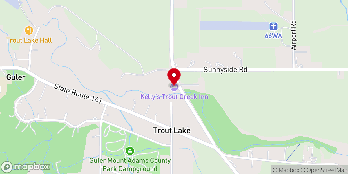 Map showing location of Kelly's Trout Creek Inn Bed
