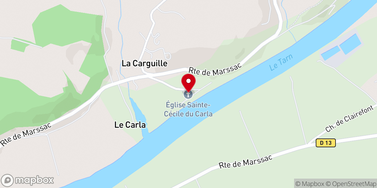 Map showing location of Eglise du Carla