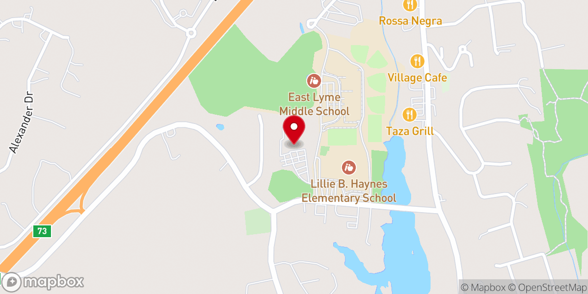 Map showing location of East Lyme Community Center