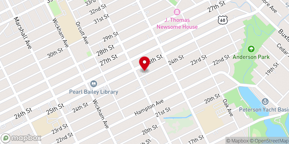 Map showing location of Shalom Baptist Church