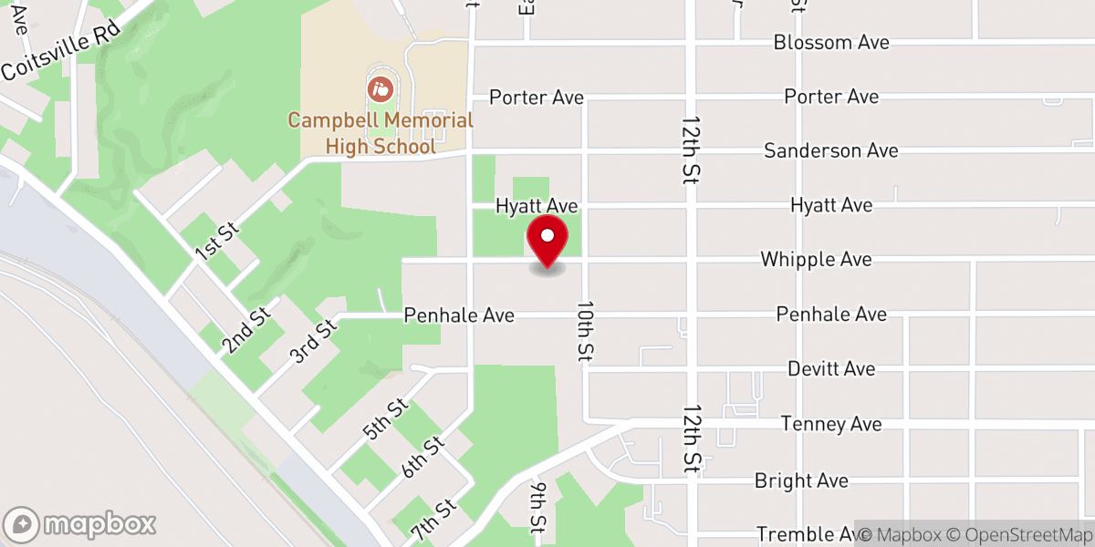 Map showing location of Gospel Temple Baptist Church