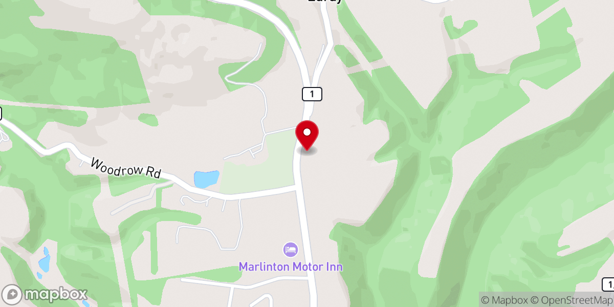 Map showing location of Mountain View Assembly of God