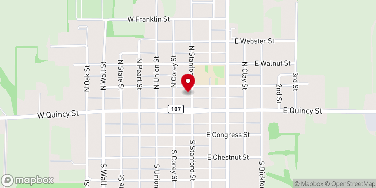 Map showing location of Griggsville Christian Church