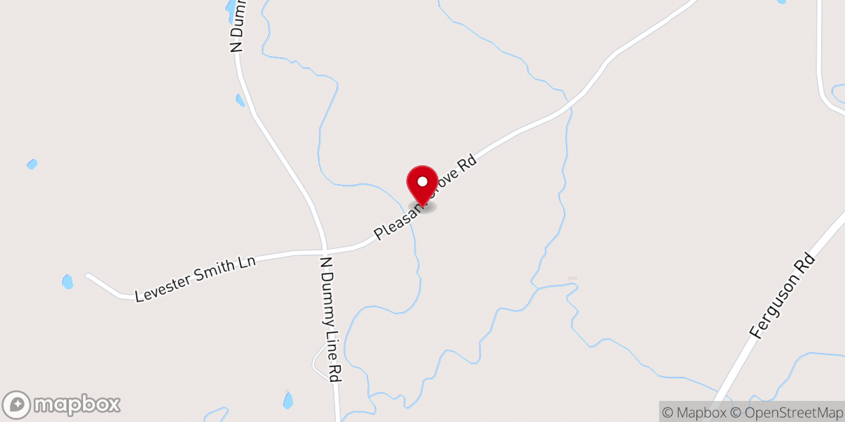 Map showing location of Pleasant Grove Missionary Baptist Church