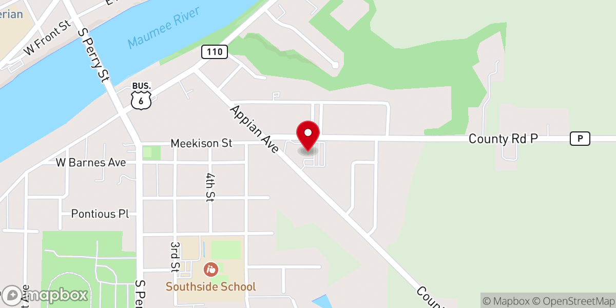Map showing location of Napoleon Church of the Nazarene