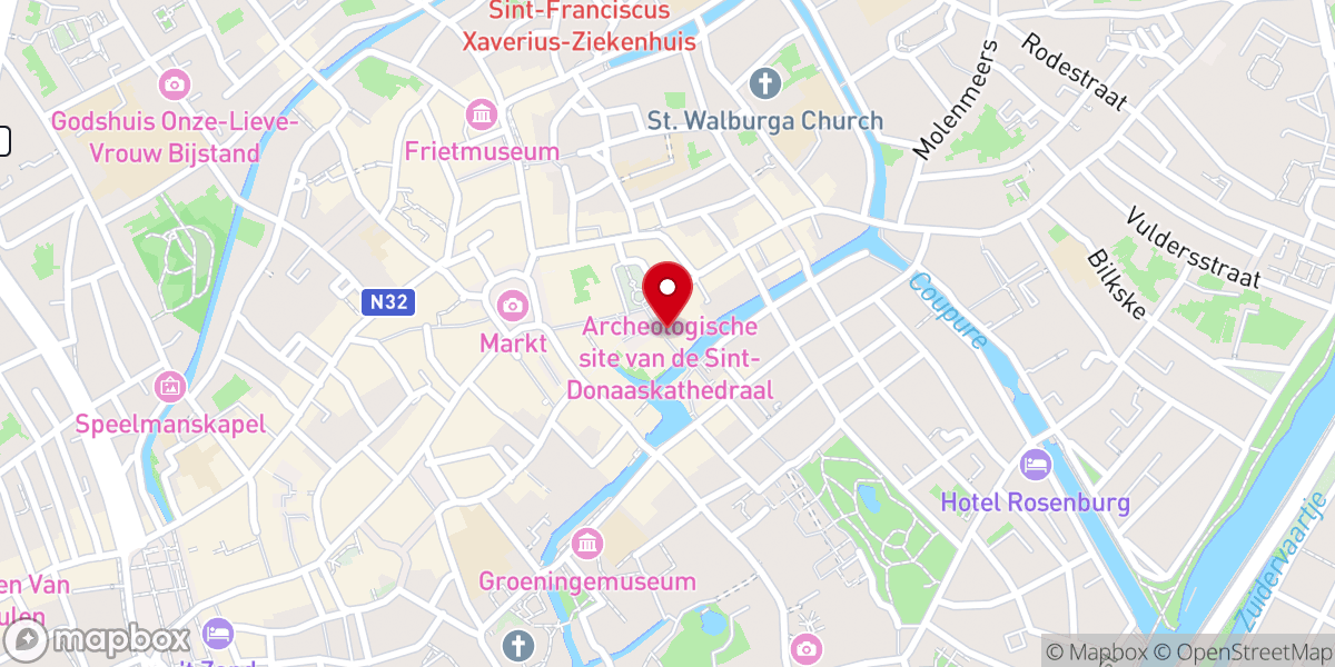 Map showing location of Ancien tribunal "Franc de Bruges"
