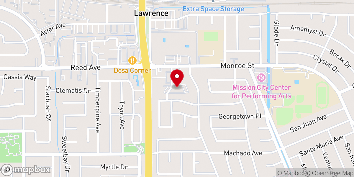 Map showing location of Hope Lutheran Church ELCA