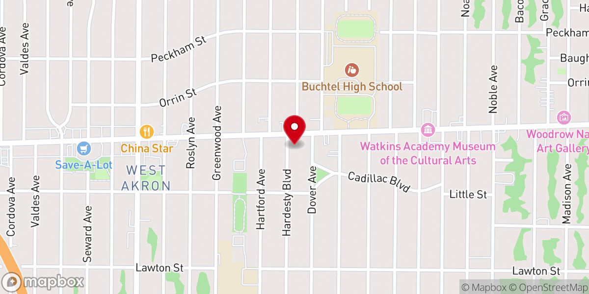 Map showing location of Holy Trinity United Methodist Church