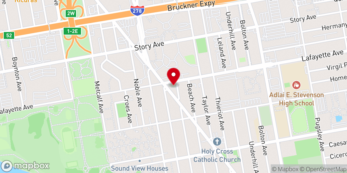Map showing location of Soundview Presbyterian Church - Food Distribution Center