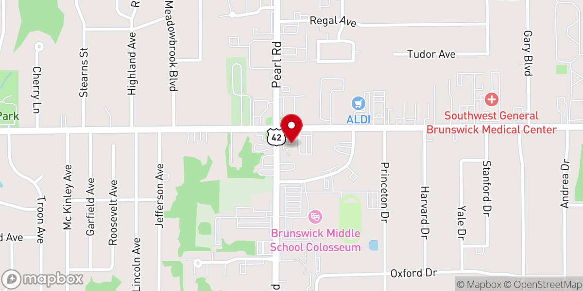 Map showing location of Brunswick United Methodist Church