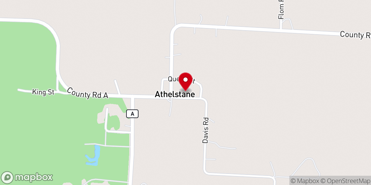 Map showing location of Athelstane Presbyterian Church