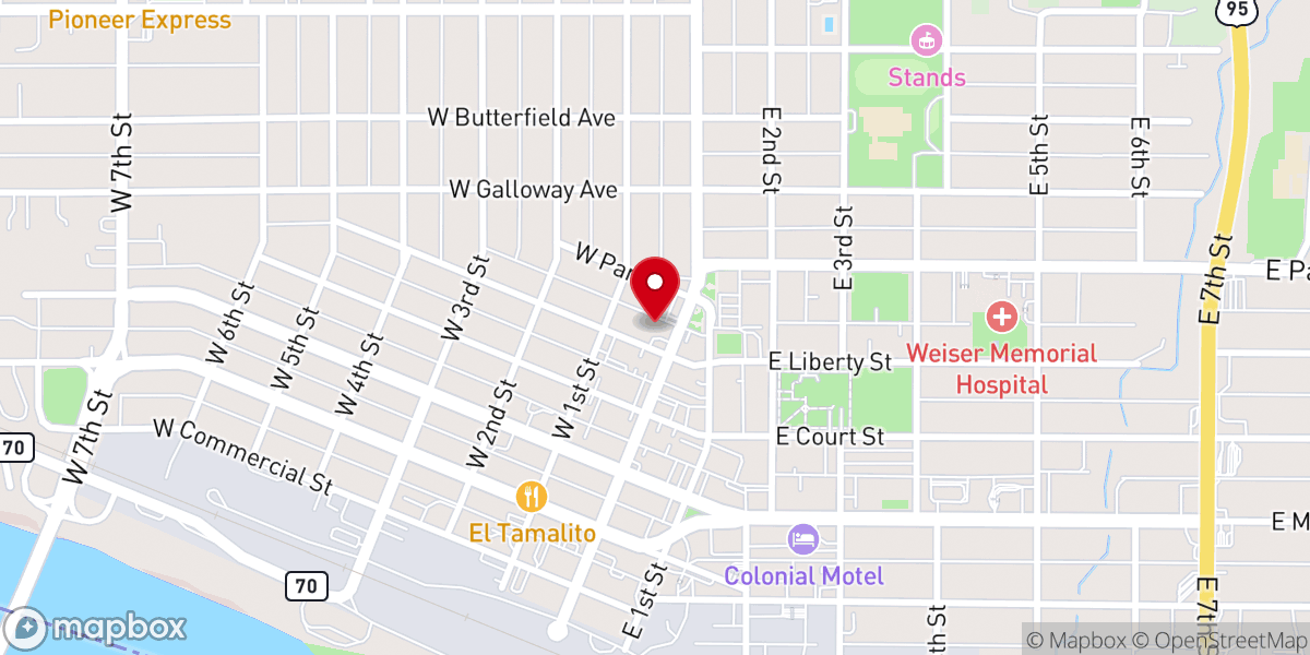 Map showing location of Grace Reformed Church Of Weiser
