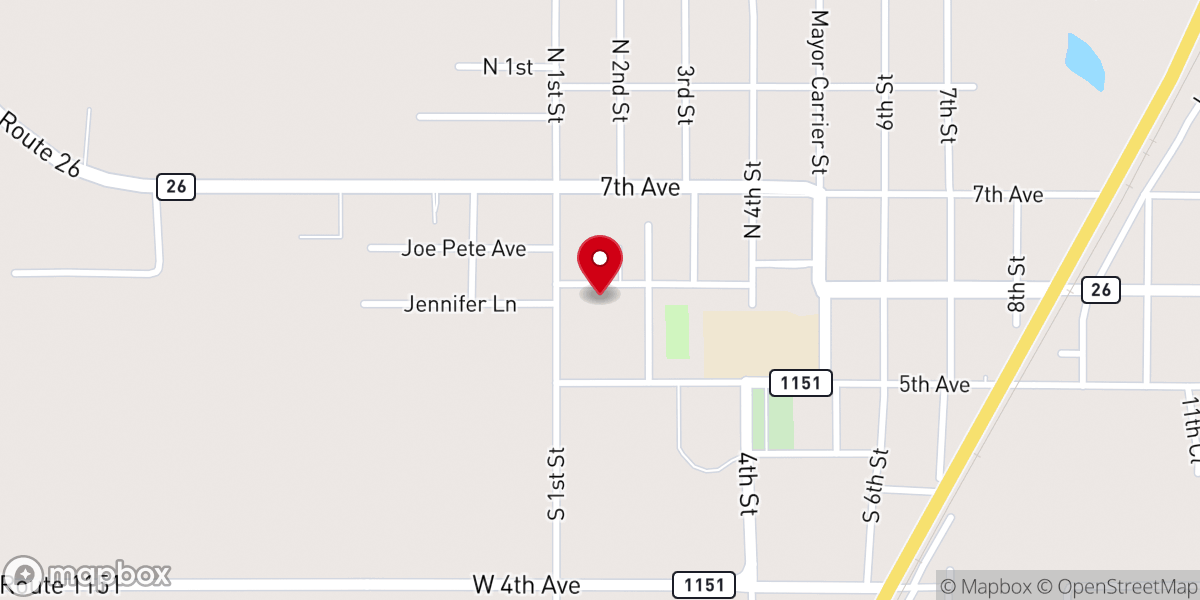 Map showing location of Allen Parish Communication