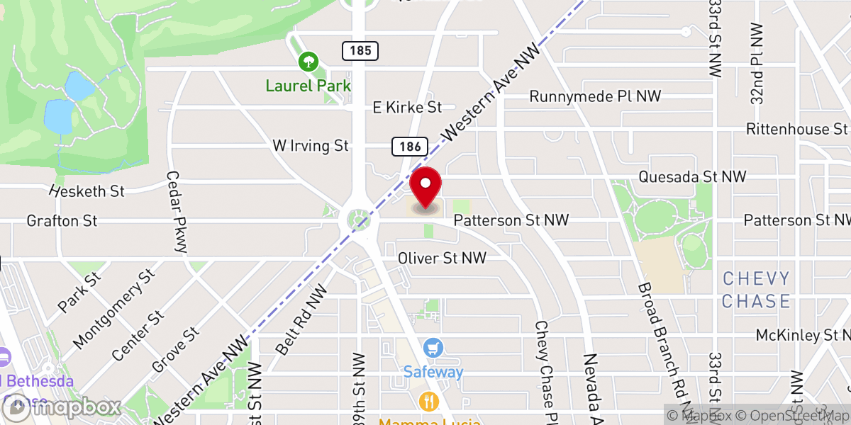 Map showing location of Blessed Sacrament School