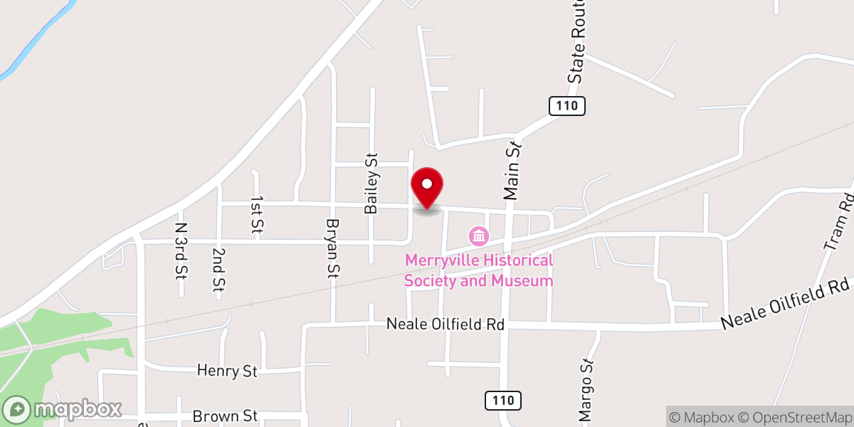Map showing location of Church of Christ