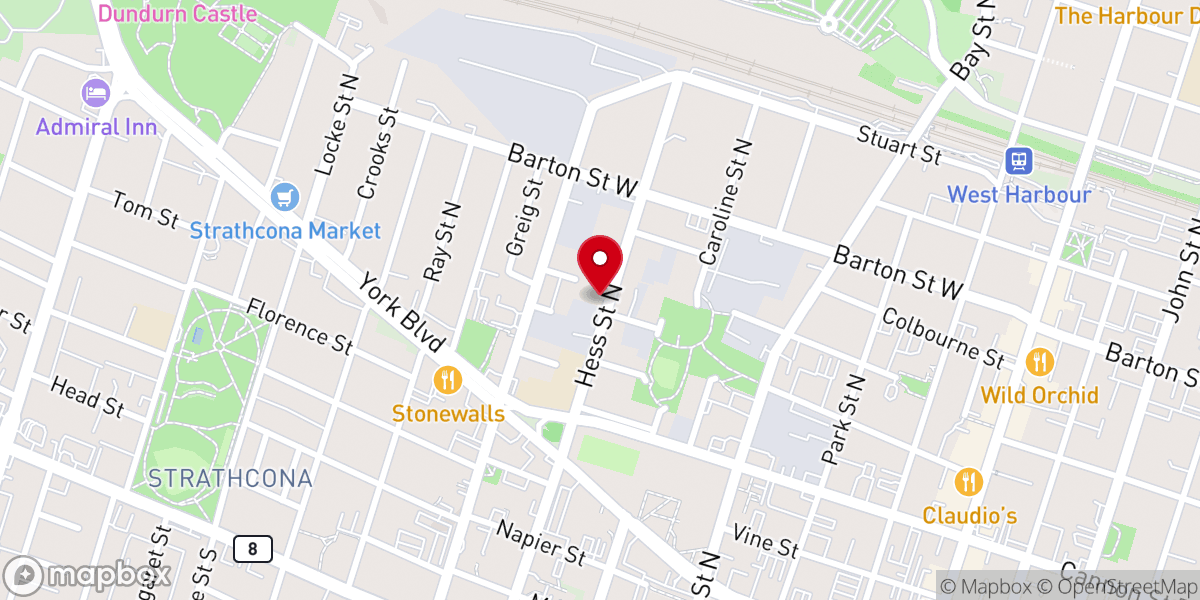 Map showing location of Hess St. Baptist Mission