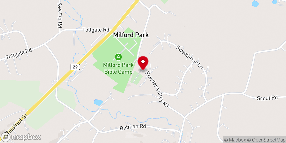 Map showing location of Salem United Methodist Church
