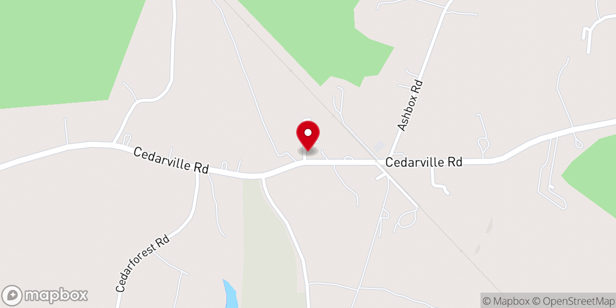 Map showing location of Cedarville Assembly of God