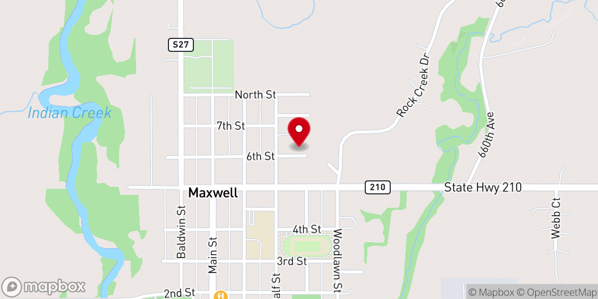 Map showing location of Maxwell Untd Methodist Parsonage
