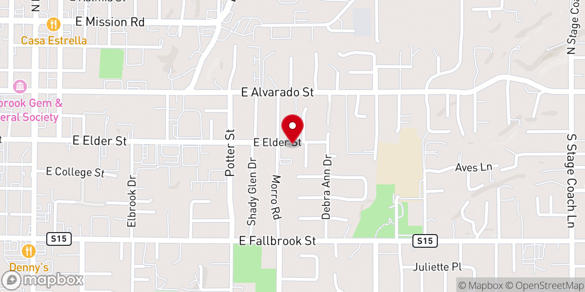 Map showing location of Emmanuel Baptist Church