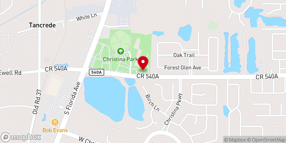 Map showing location of Christina Park Baptist Church