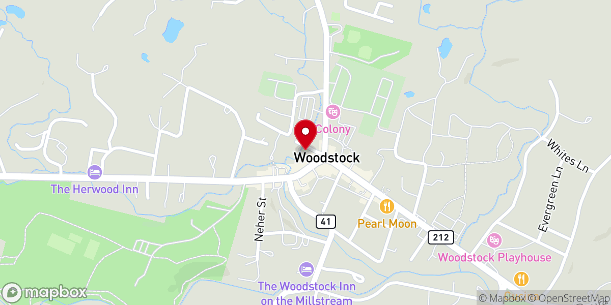 Map showing location of Woodstock Reformed Church