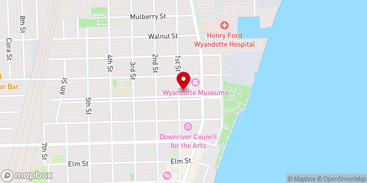 Map showing location of First Congregational Church of Wyandotte