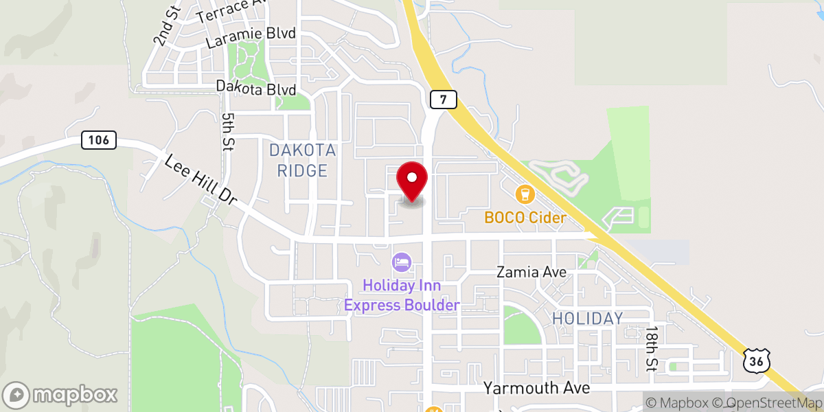 Map showing location of Boulder Homeless Shelter