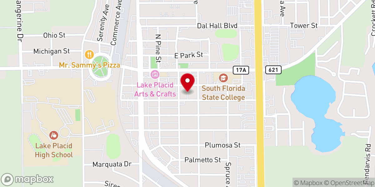Map showing location of First Baptist Wee Center