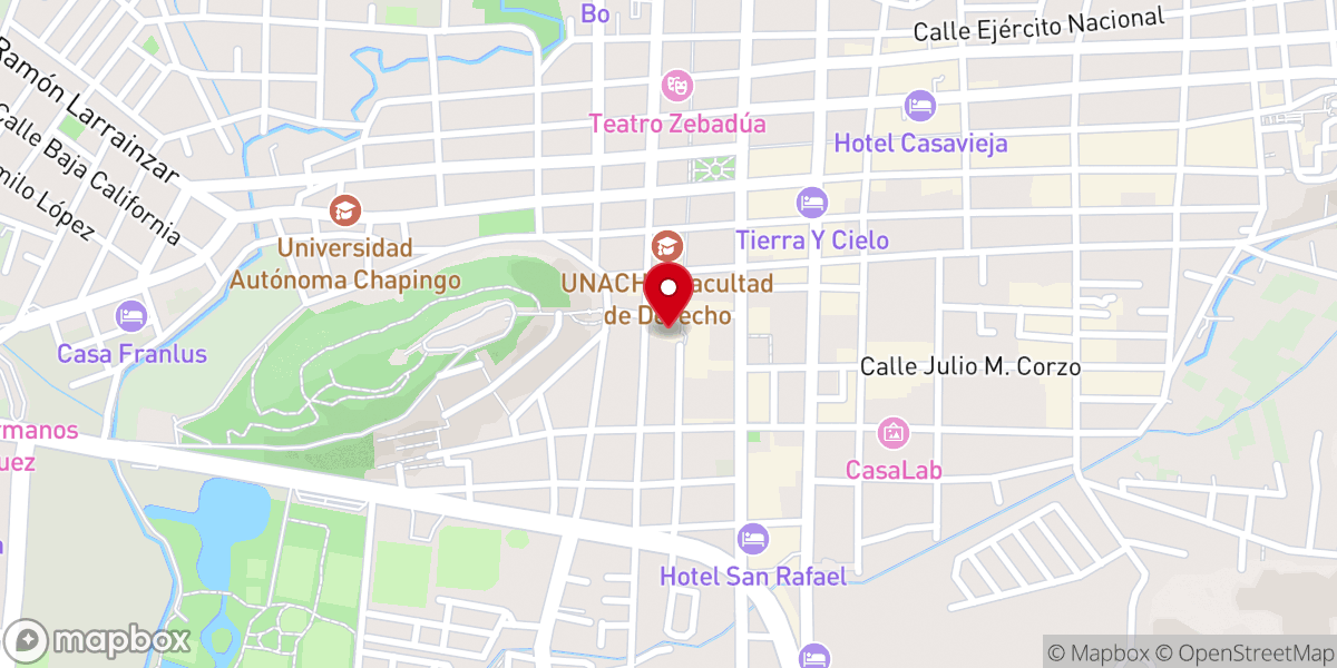Map showing location of Templo de Nuestra Señora del Carmen