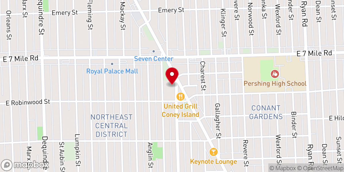 Map showing location of Detroit Conant Gardens Seventh-Day Adventist Church
