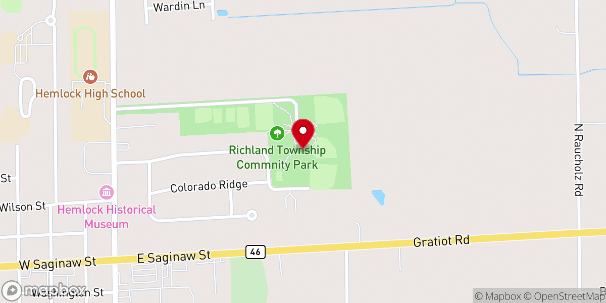 Map showing location of Hemlock park