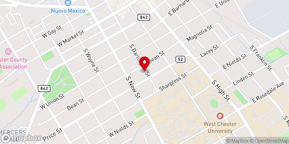 Map showing location of West Chester Church of the Nazarene