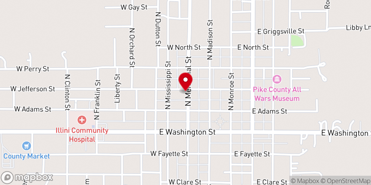 Map showing location of First Christian Church