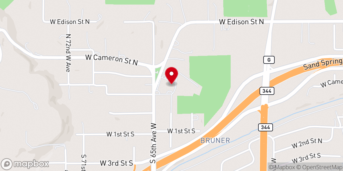 Map showing location of Olivet Baptist Church
