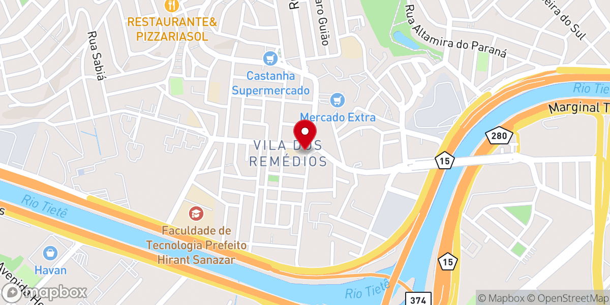 Map showing location of Paróquia Nossa Senhora dos Remédios