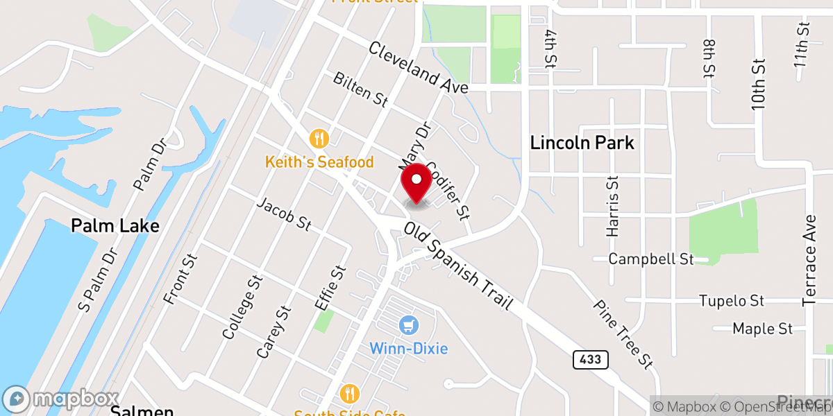 Map showing location of St Tammany Parish Community Action- DCFS- 3rd Floor