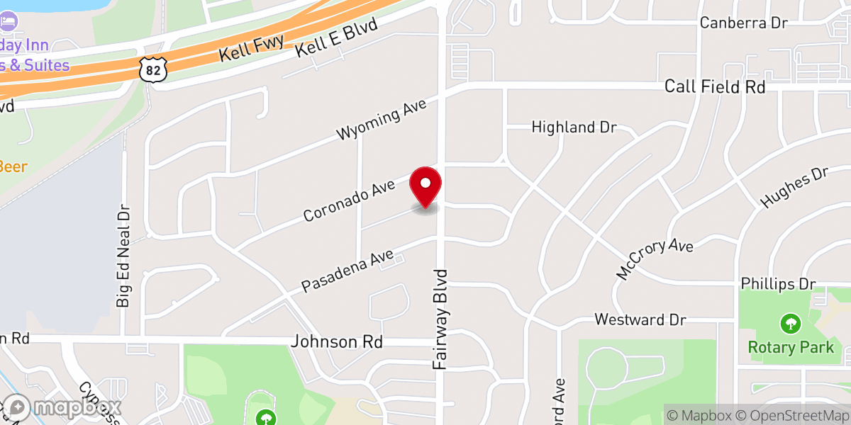 Map showing location of Wichita Falls Church of Christ