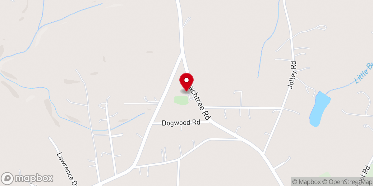 Map showing location of Alverson Grove Baptist Church