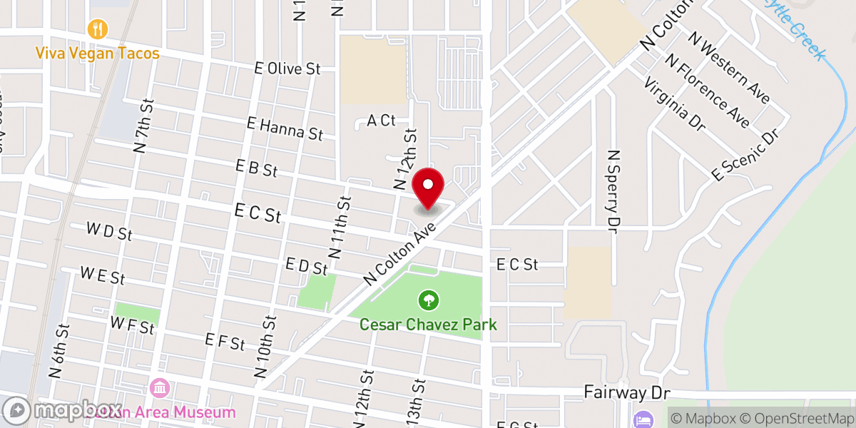 Map showing location of Vineyard Christian Fellowship