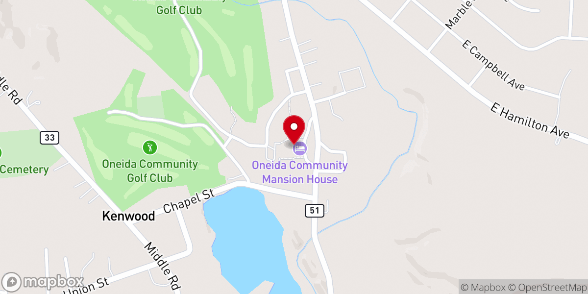 Map showing location of Oneida Community Mansion House
