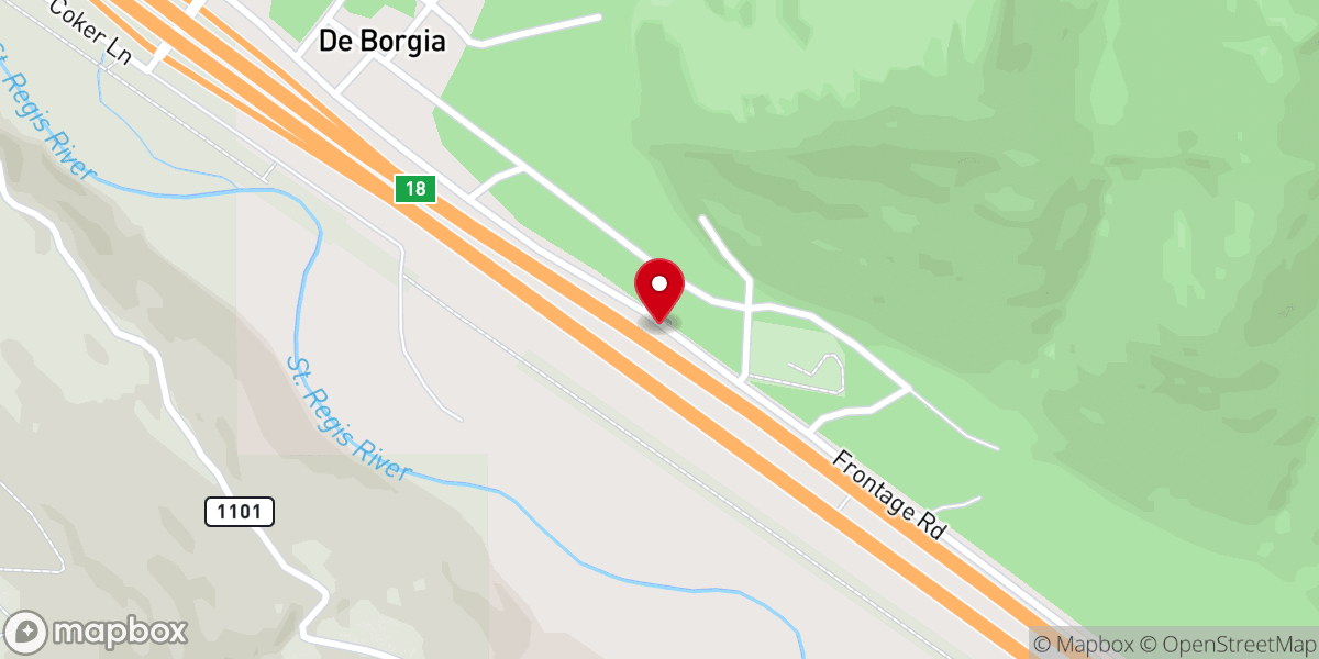 Map showing location of De Borgia, MT 59830