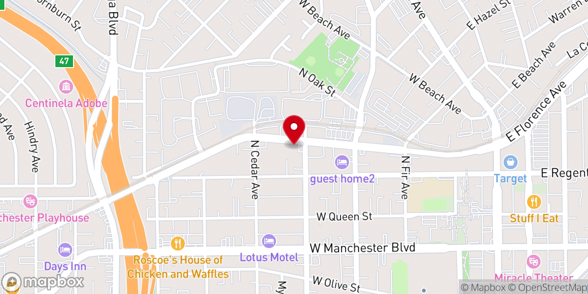 Map showing location of Faithful Central Bible Church
