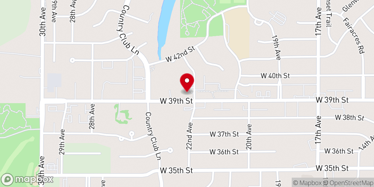 Map showing location of Trinity Presbyterian Church