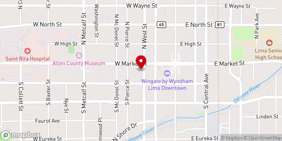 Map showing location of Trinity United Methodist Church